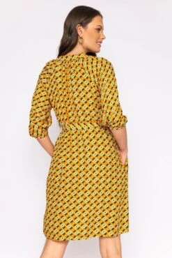 Viscose Dress In Orange Print -Moda Ulla Shop carraig donn viscose dress in orange print 586198