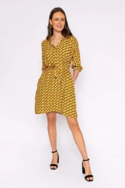 Viscose Dress In Orange Print -Moda Ulla Shop carraig donn viscose dress in orange print 799111