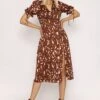 Little Mistress Wrap Midi Dress In Brown 1 Little Mistress Wrap Midi Dress In Brown -Moda Ulla Shop carraig donn wrap midi dress in brown 811592