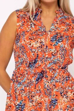 Orange Print Viscose Mini Dress -Moda Ulla Shop carraig donn zebra print viscose mini dress 711337