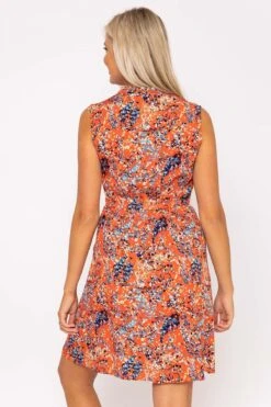 Orange Print Viscose Mini Dress -Moda Ulla Shop carraig donn zebra print viscose mini dress 744583