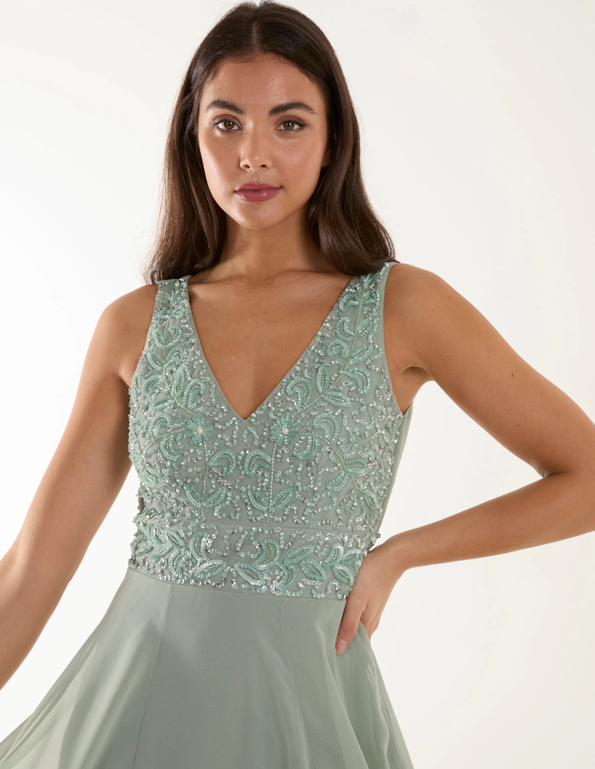 Embellished V-Neck Maxi Dress 4 Embellished V-Neck Maxi Dress - Image 2